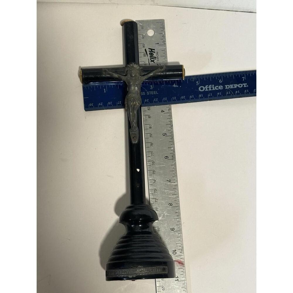 Antique Altar Cross Crucifix Wood & Bone Tips - Picture 9 of 9